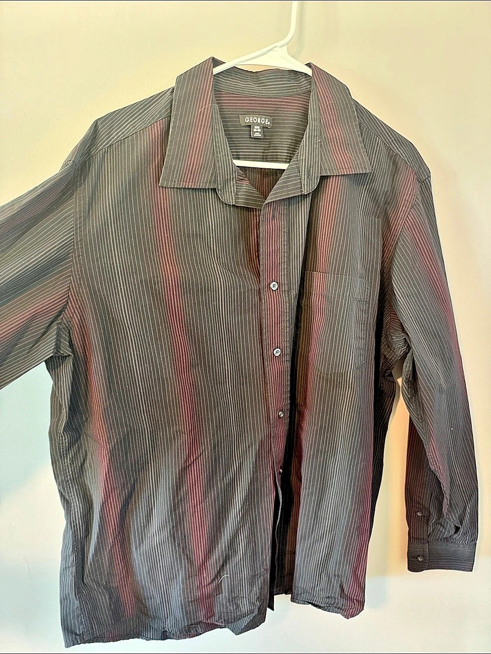 George Men's Striped Button Down Shirt Size XL Like New